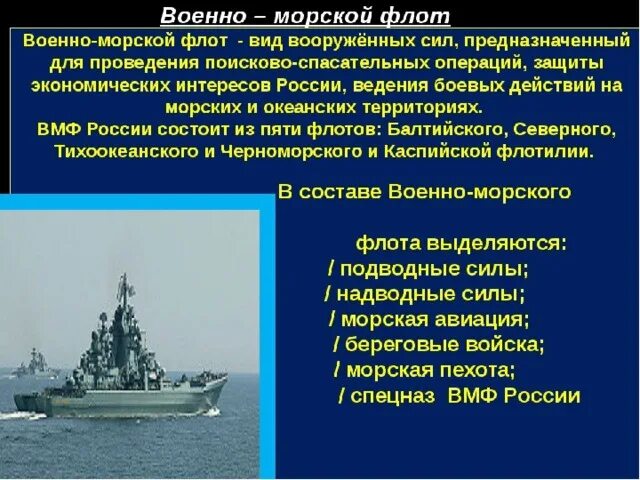 Состав военного флота рф