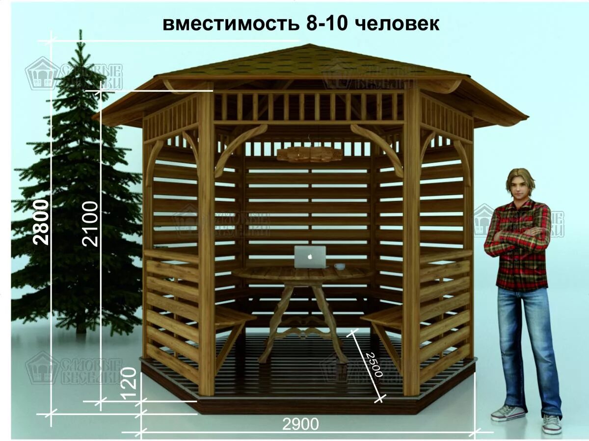 Беседка для дачи. Беседка деревянная для самостоятельного сбора. Беседка из бруса шестигранная. Комплект беседки для самостоятельной сборки.