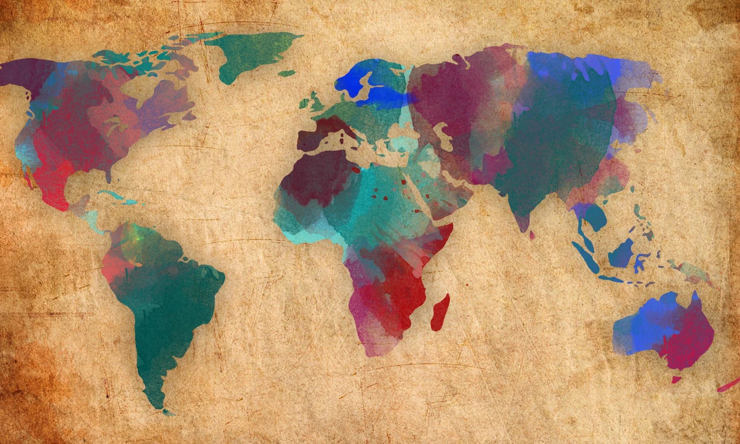 World is colours. Карта цветная.