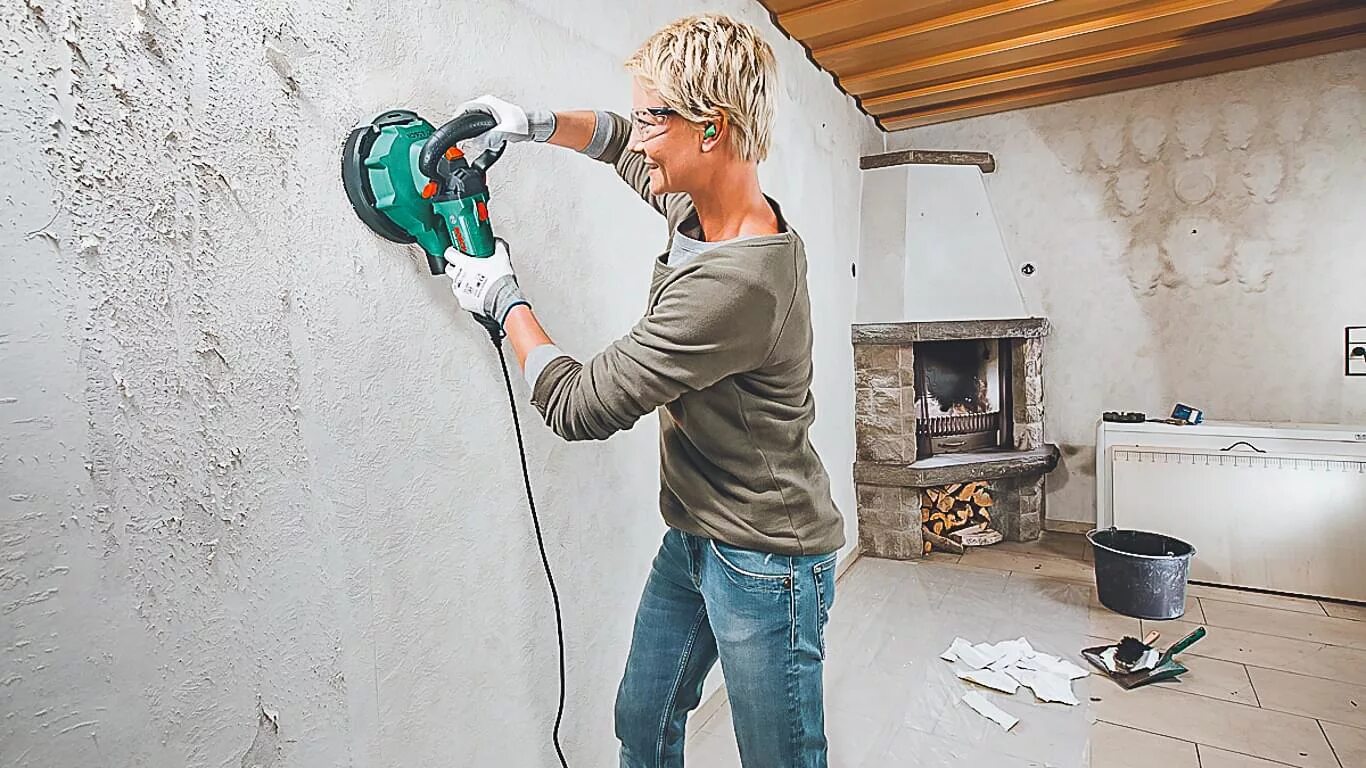 Обработка стен. Шлифмашина bosch pwr 180 ce. bosch pwr 180 ce 06033c4001. мультифункциональная шлифмашина bosch pwr 180 ce 06033c4001. шлифовка бетонных стен.