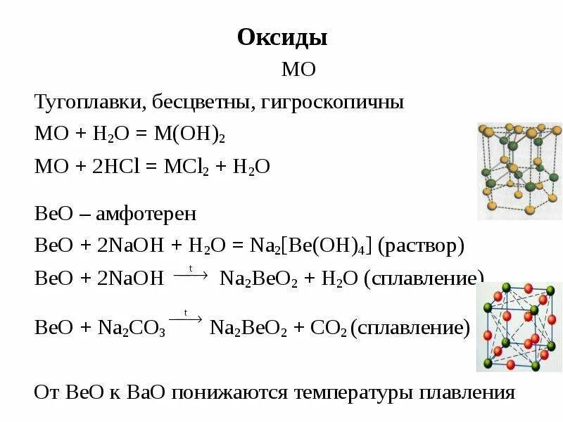 Оксиды металлов 1 группы