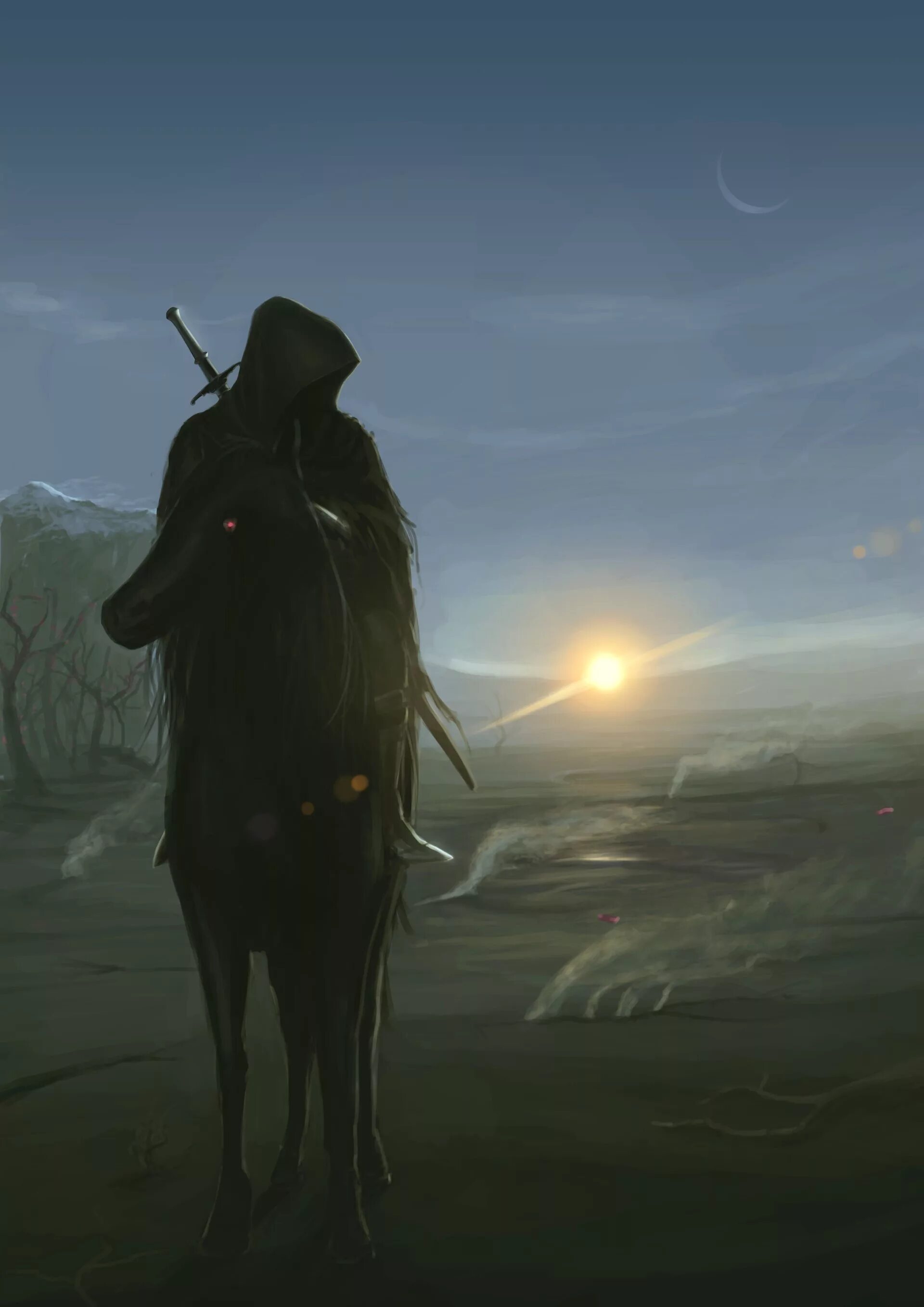 Ночной наездник. Всадник назгул. дарк райдер. ночной всадник. черный всадник.