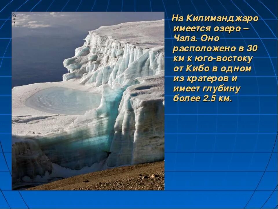 Озеро имеет глубину 20. Озеро Чала Килиманджаро. Килиманджаро доклад. Факты о горе Килиманджаро. Вулкан Килиманджаро.