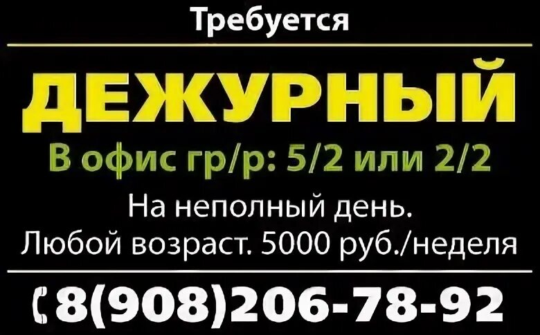 Вакансия неполный день воронеж