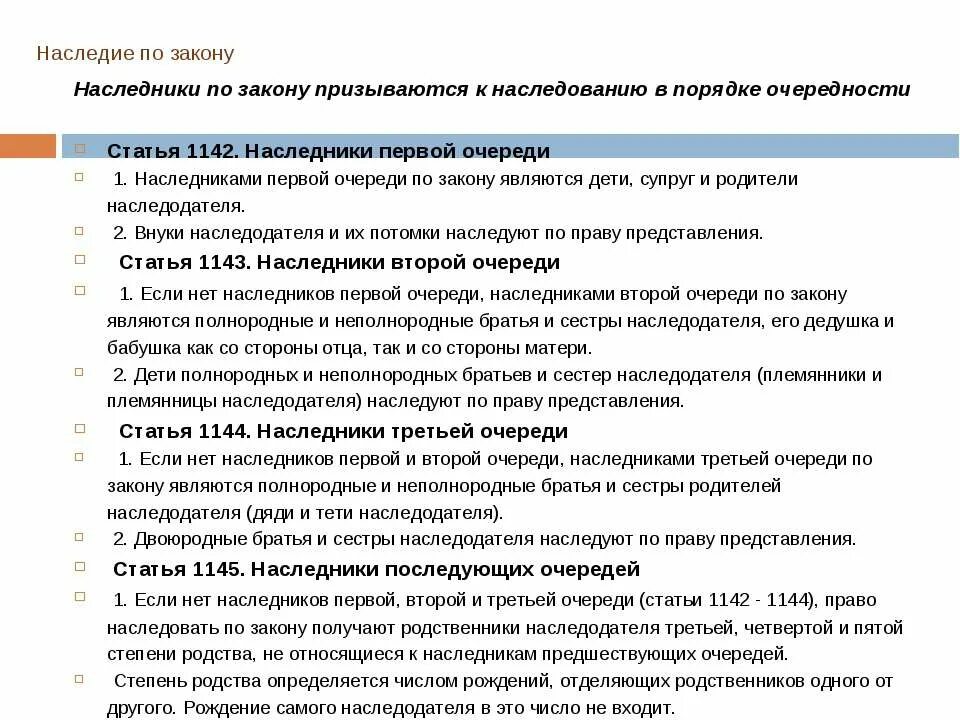 Право очереди на наследство в первую очередь. Очередность завещания ФЗ. Порядок наследования по закону очереди. Долги наследника гк рф