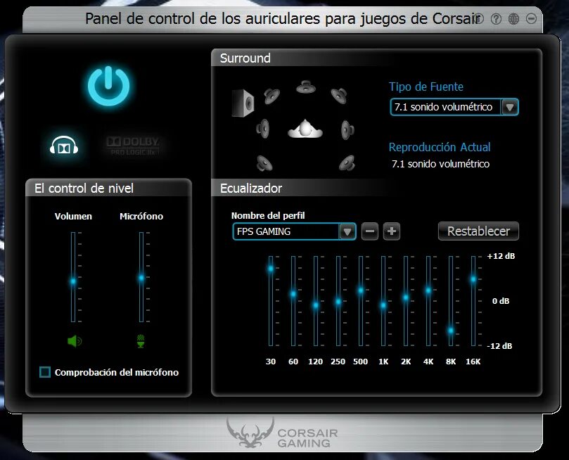 Программа для лучшего звука. Эквалайзер Corsair. Surround Sound 7.1 тест. Эквалайзер для микрофона. Программа микшер для звука.