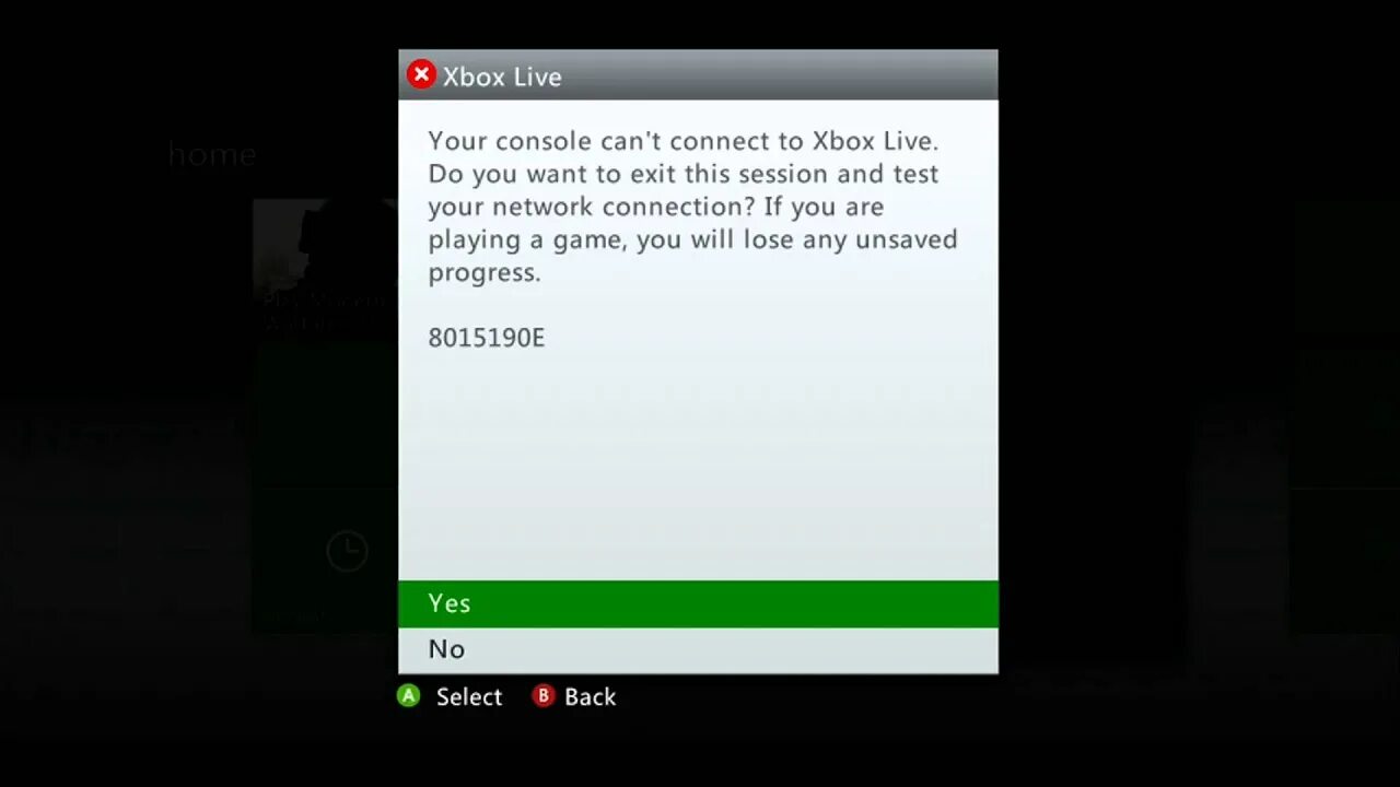 Как убрать ошибку xbox. Xbox 360 8015190e. xbox 360 не подключается к xbox live 8015190e. как перезагрузить xbox. перезапуск xbox 360 через меню.