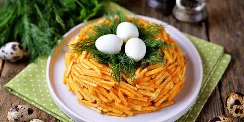 Рецепт салата гнездо глухаря с копченой курицей