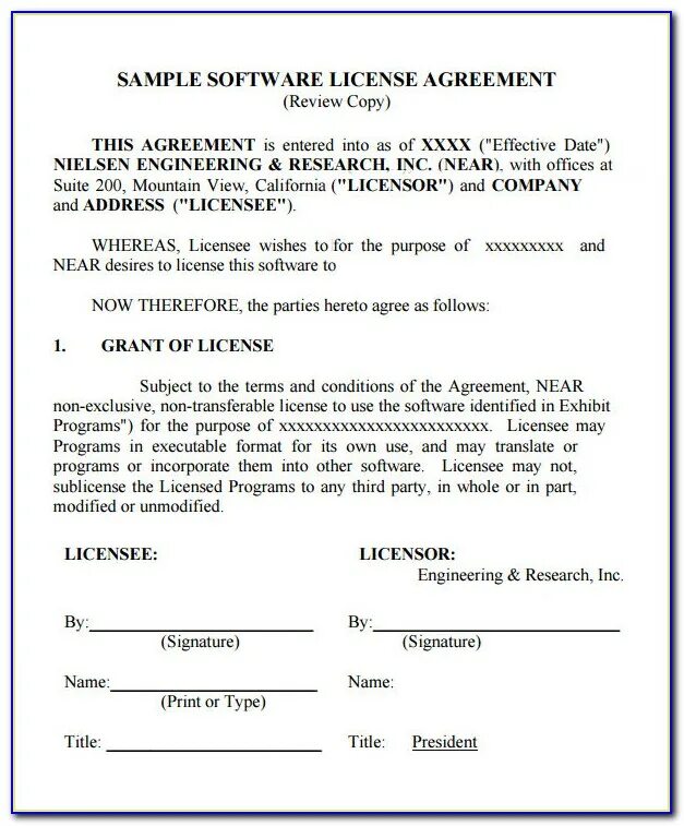 License Agreement. Agreement example. License example. Agreement Template.