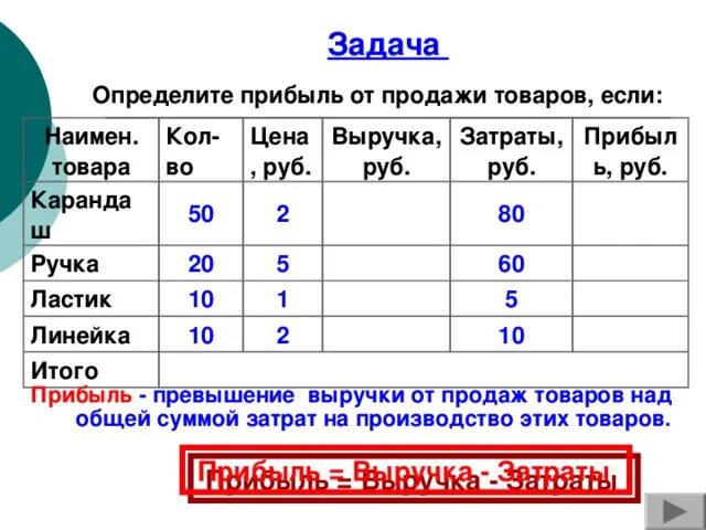 Задачи на доход по обществознанию. Выручка и затраты. Задачи по обществознанию 7 класс затраты выручка прибыль. Издержки производства задача таблица. Параграф производство затраты выручка прибыль