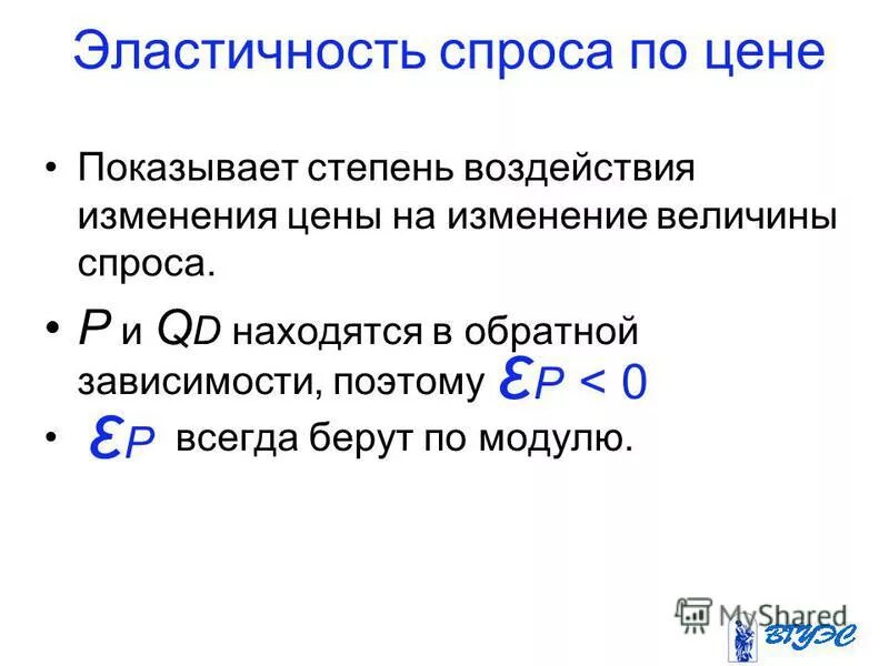 задачи на эластичность спроса с решением
