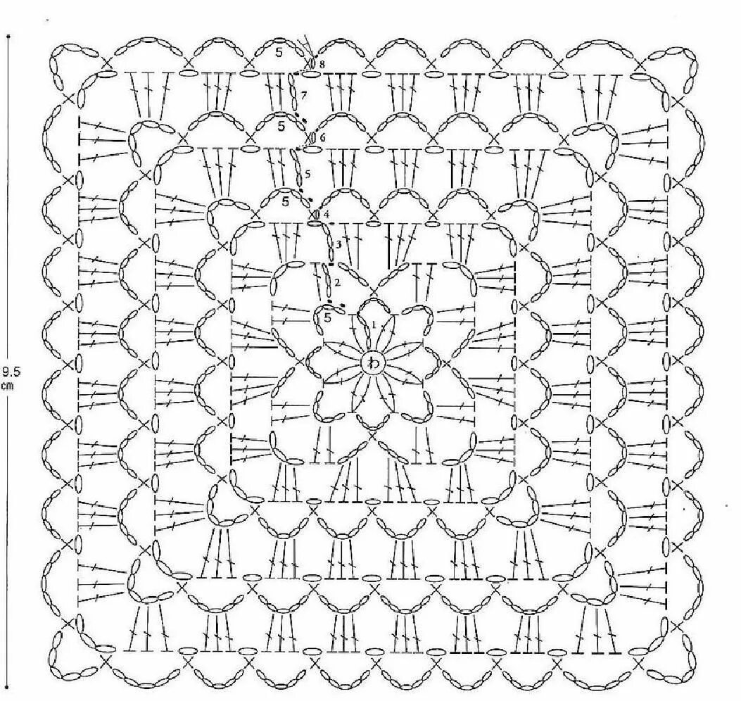 Небольшой квадратный мотив крючком. Ажурный квадрат крючком для пледа. Рисунки крючком квадраты. Вязание ажурных квадратов крючком схемы. Мелкие квадратики крючком.
