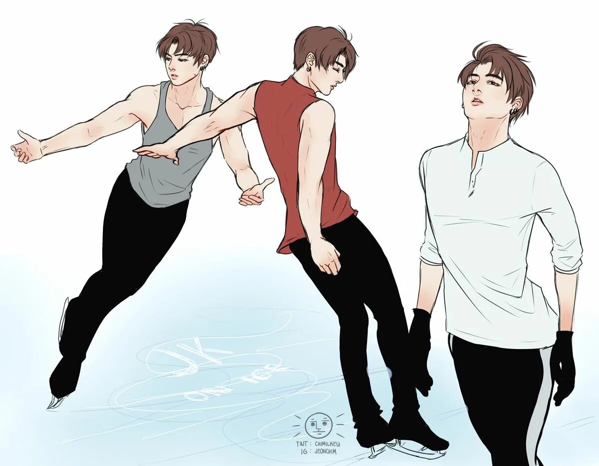 Лед бтс. Юри на льду БТС. БТС на льду. Jimin Ice Skating Art. BTS Base.