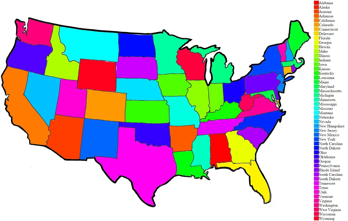 Карта США. USA Color Map. Необычные карты США. Алабама цветная карта. State coloured