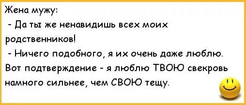 Анекдоты про свекровь. Анекдоты про злую свекровь. Приколы про родственников мужа. Ненавидящий меня ненавидит и отца моего