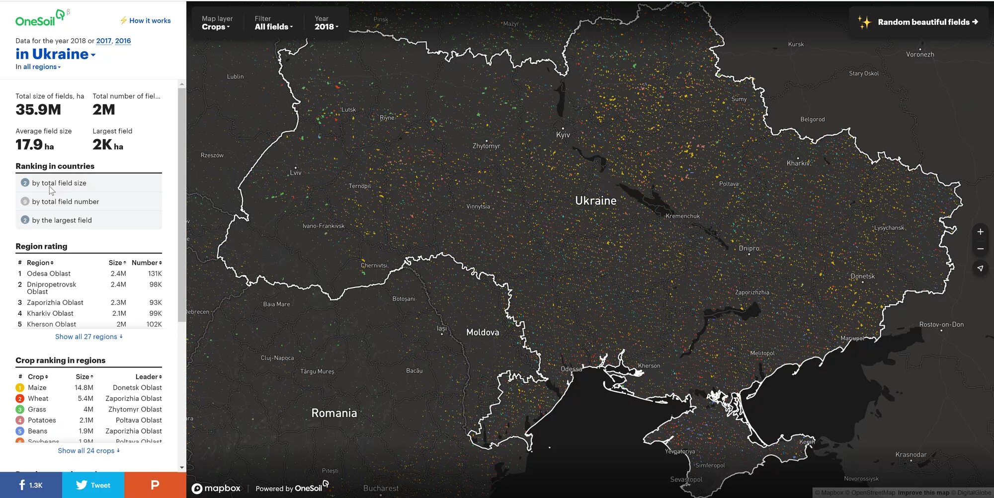 ONESOIL Map. One soil