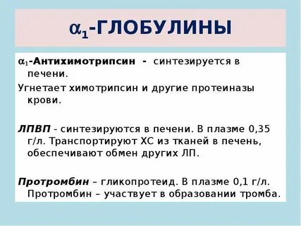 Альфа 1 глобулин