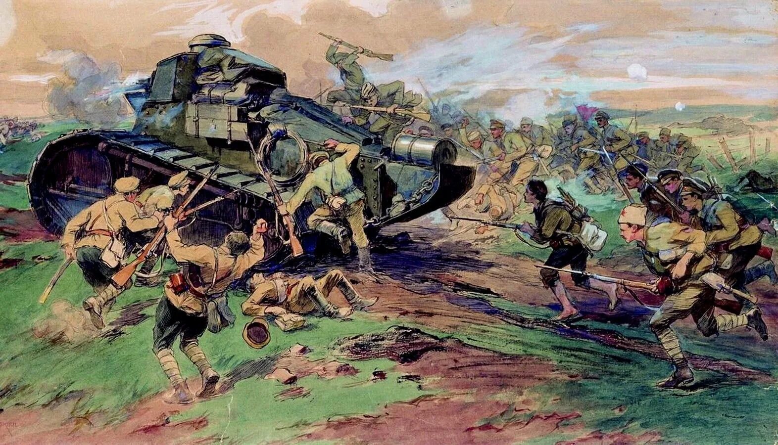 Первая битва танков. Н. С. Самокиш, бой за Знамя. Атака (1922). Самокиш бой за Знамя. Захват белогвардейского танка в Северной Таврии.