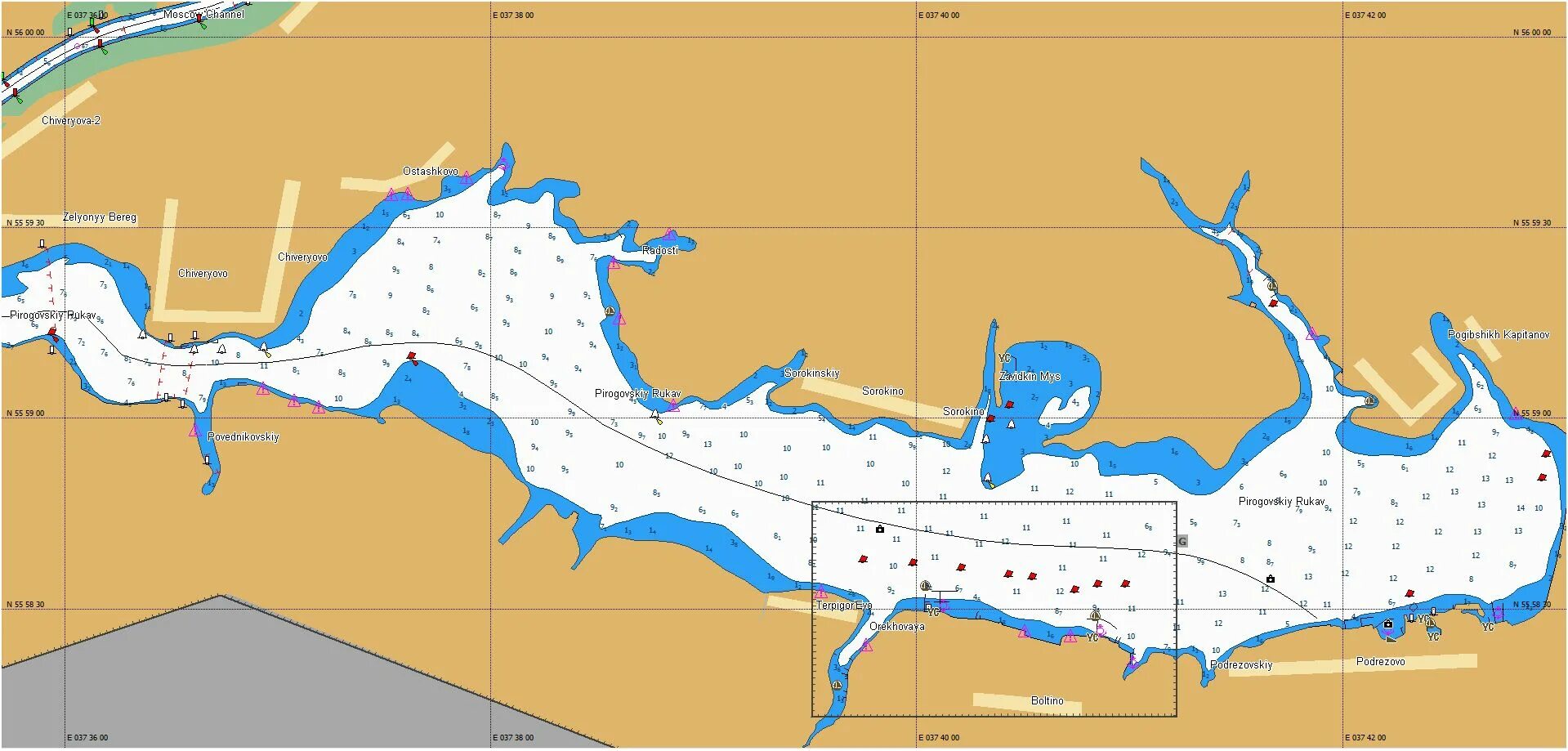 Карта глубин Десногорского водохранилища. Глубины Десногорского водохранилища. Десногорское водохранилище карта глубин. Карта глубин Рузского водохранилища Беляная гора. Знаки водохранилища