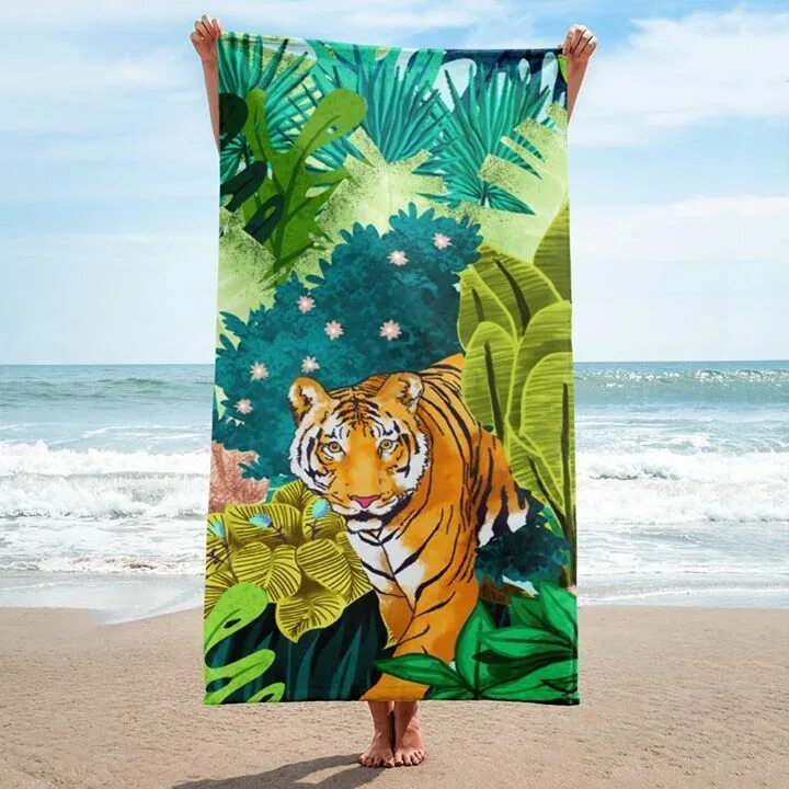 Полотенце с тиграми. Полотенце с тигром. Полотенце банное с тигром. Пляжное полотенце. Полотенце вафельное с тигром.