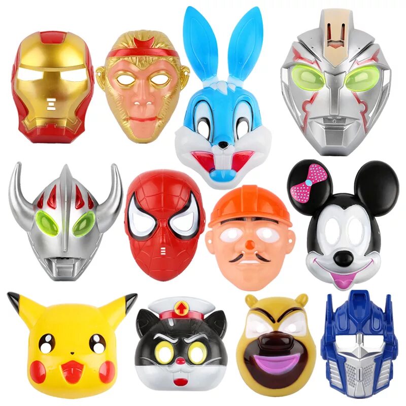 Детские новогодние маски. Игрушечные маски. Детские пластиковые маски. Новогодние маски пластиковые.