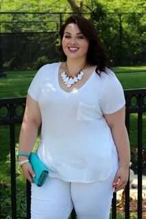 Rae, White, and Blue in Charlotte Russe Plus Size Fashion.