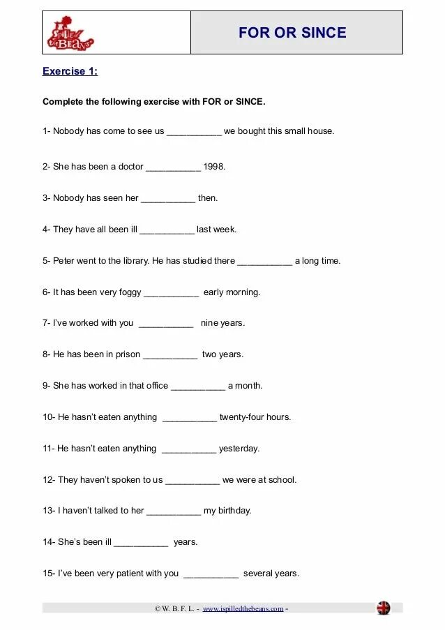 Since for упражнения. Задания на for since. For since упражнения. Present perfect since for упражнения. Present perfect with for and since упражнения.