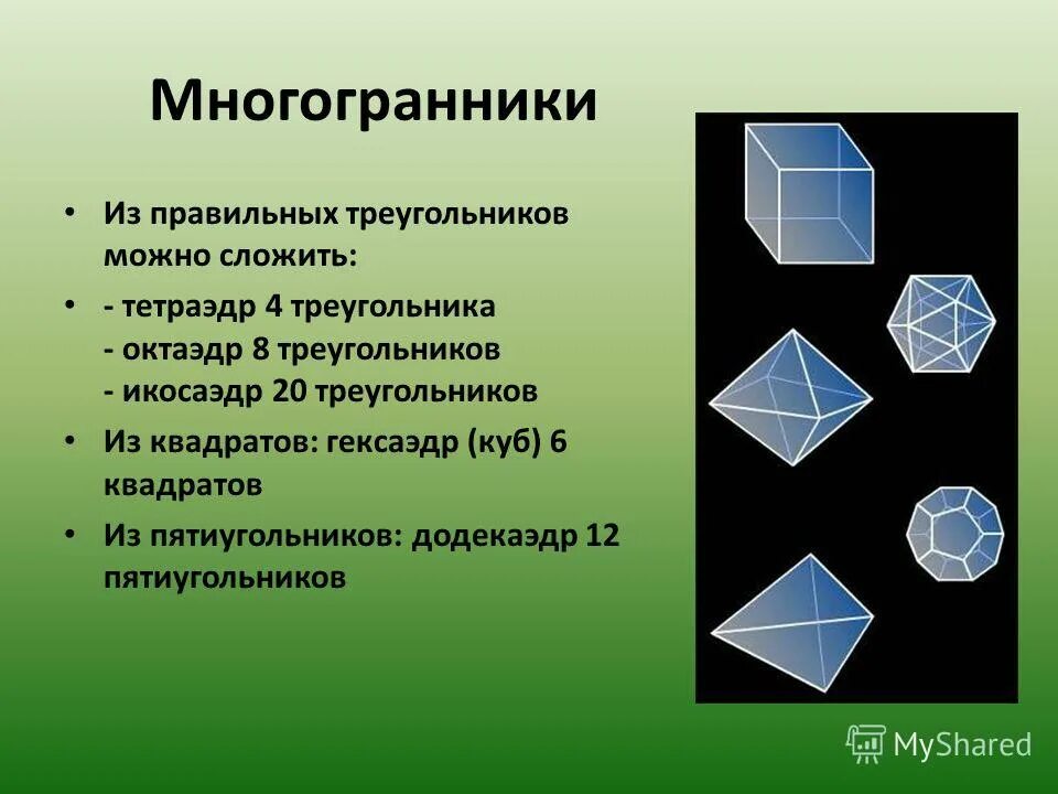 Форма октаэдра. Икосаэдр гексаэдр. Тетраэдр октаэдр икосаэдр додекаэдр гексаэдр. Гексаэдр октаэдр. Правильные многогранники.