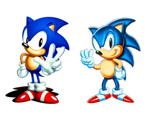 Соник Классик американский. Соник 1990. Japanese Sonic vs American Sonic. Соник вектор.