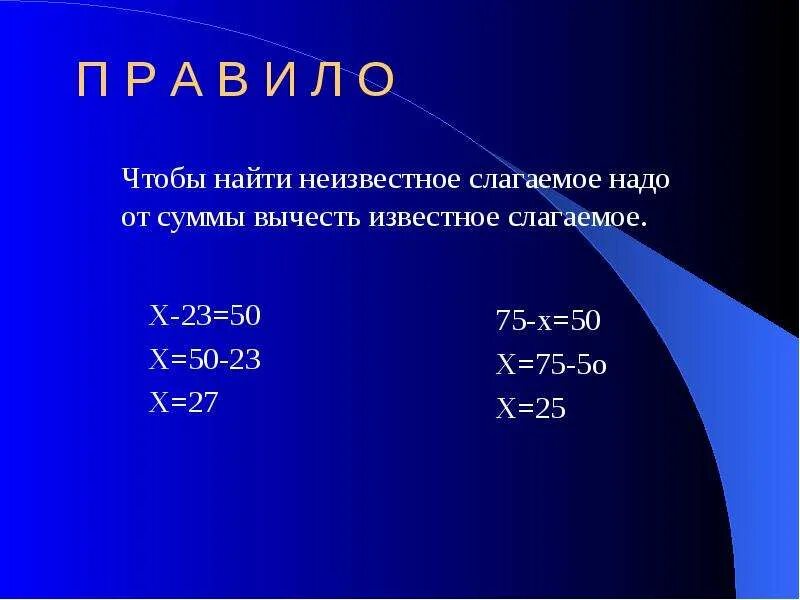 Неизвестное слагаемое. Как найти неизвестное слагаемое правило. Неизвестное слагаемое 5 класс. Правило чтобы найти неизвестное слагаемое надо. Слагаемое 9 слагаемое х