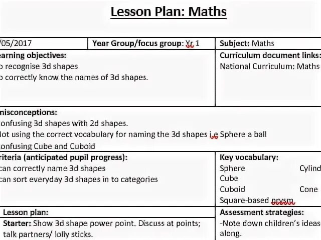 Education lesson plan
