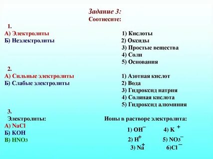 В каком ряду расположены только электролиты