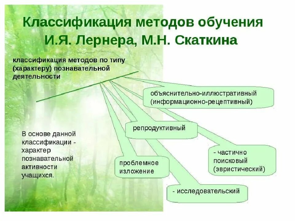 Классификация методов обучения скаткин. Классификация методов обучения скаткин