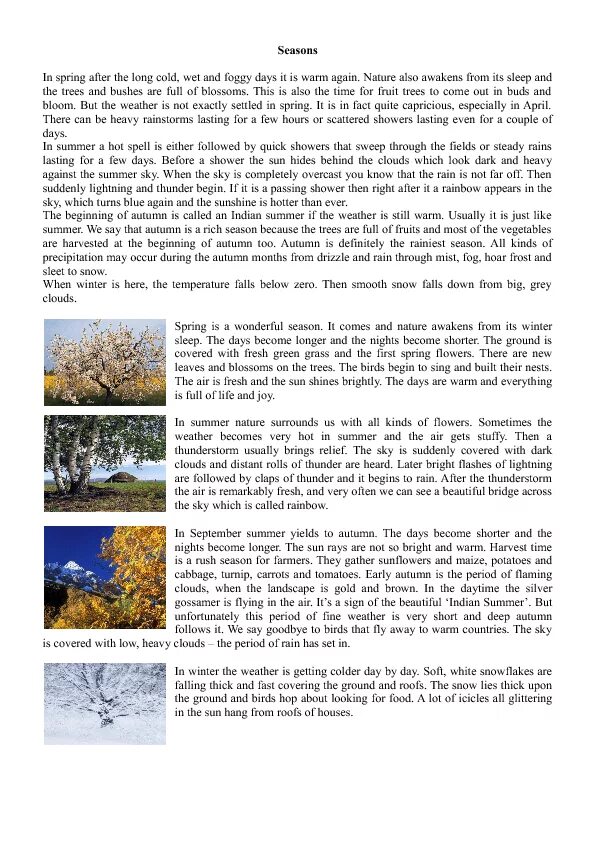 When spring. Reading comprehension seasons. spring reading comprehension. what season is after spring?. every winter has its spring.