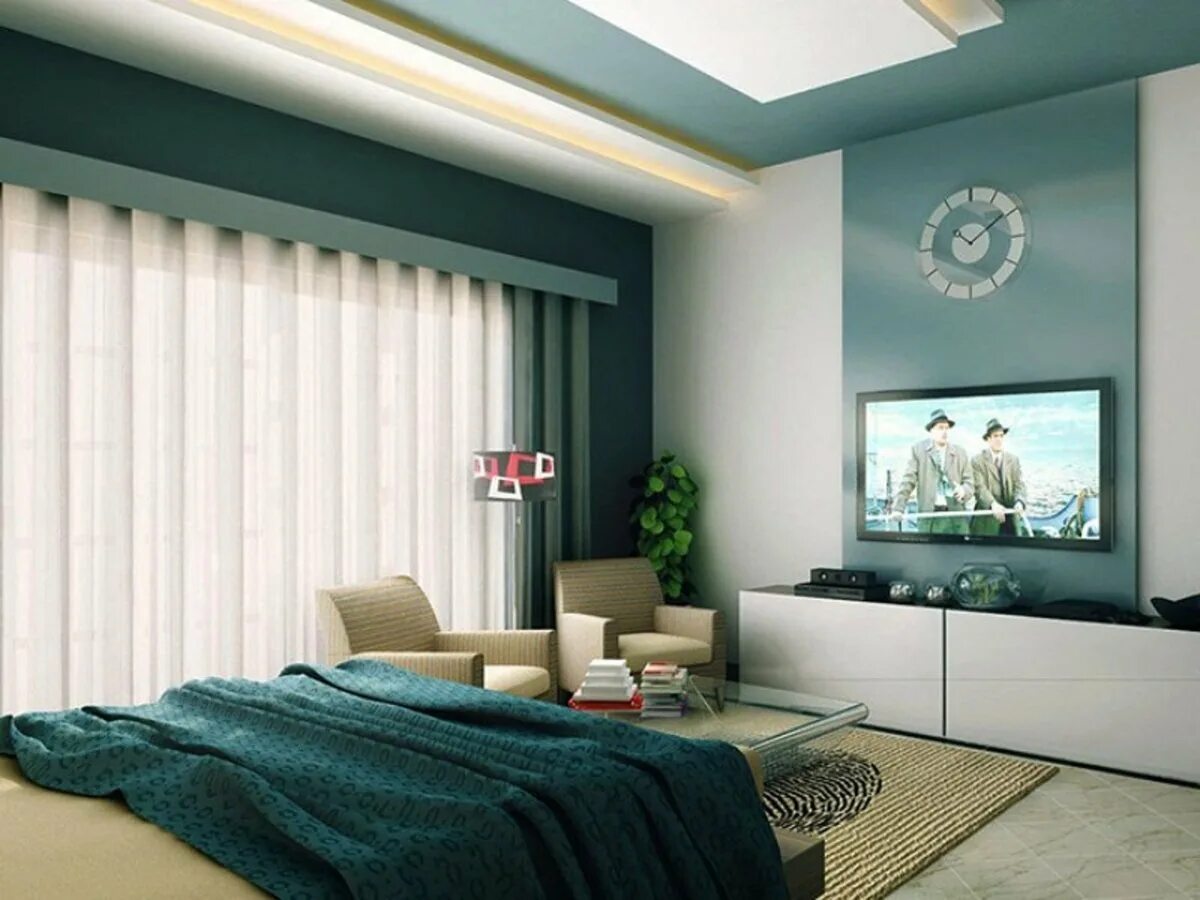 Телевизор перед кроватью. Телевизор в спальне на стене. Интерьер спальни с телевизором. Акцентная стена в спальне. Спальня в современном стиле с телевизором.
