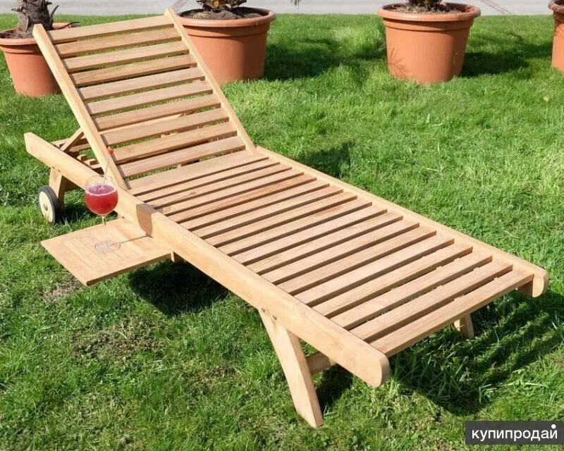 TeakStation Grade-A Teak Wood Luxurious Multi Position Atnas Sun Chaise Lounger 