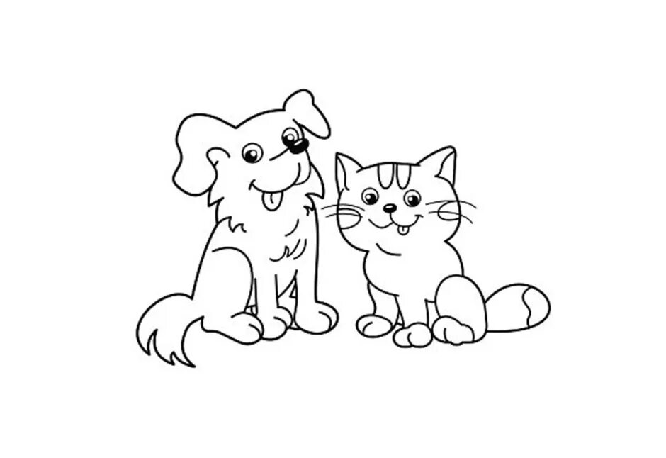 Кошечки собачки рисовать. Раскраска кошечки собачки. Кошка и собака рисунок. Раскраска "котята и щенята". Раскраска котенок и собачка.