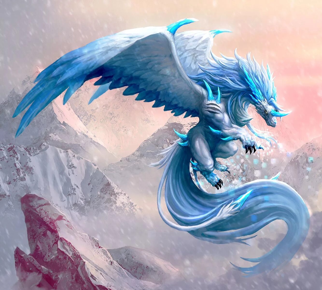 Ледяной Фамильяр дракон. Фамильяр дракон белый. Ледяной дракон виверна.