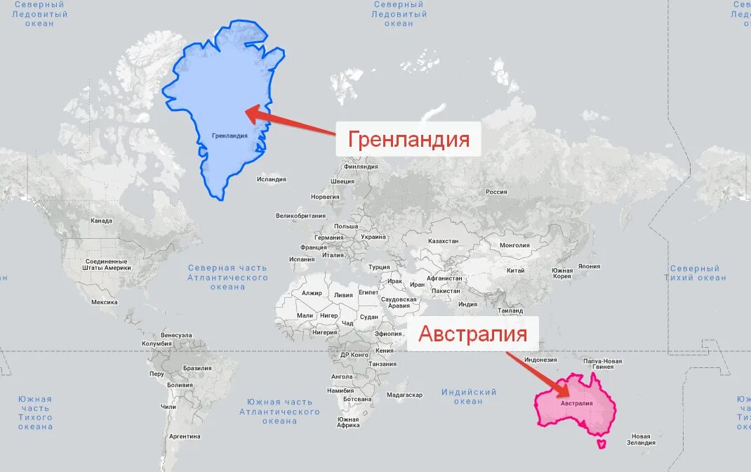 Площадь канады больше китая. Реальный размер Гренландии на карте. Территория Гренландии на карте. Гренландия размер территории. Австралия и Гренландия на карте.