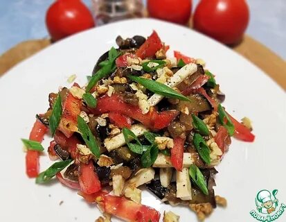 Салат с баклажанами помидорами мясом
