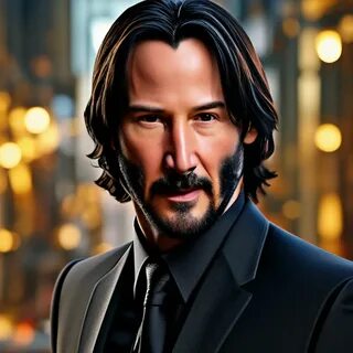 😎 🤵 Beautiful Keanu Reeves as John Wick gives a smile, 64k, beautiful, re...