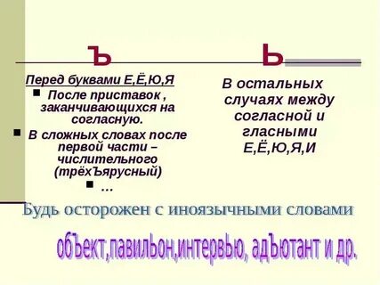 Ю после ъ слова