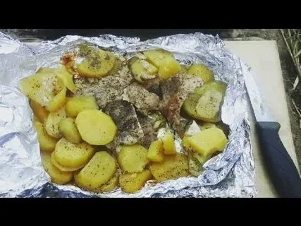 Запечь мясо с картошкой в фольге