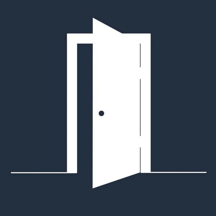 Открытая дверь символ. Открытая дверь. Логотип двери. Дверь силуэт. Дверь черно белая.