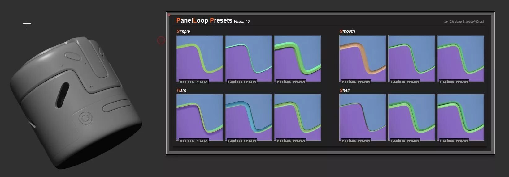 Loop плагины. Zbrush panel loops. xs plugin presets.