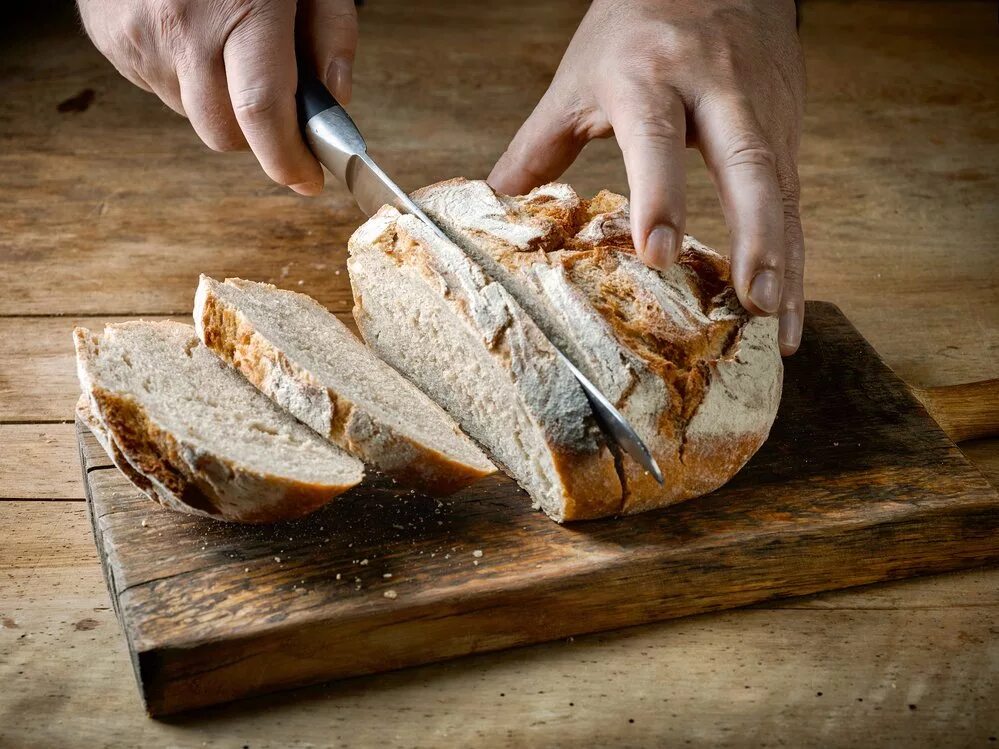 There bread on the table