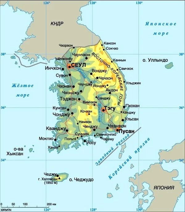 Южная корея географическое положение. Географическая карта Южной Кореи. Республика Корея на карте. Карта Кореи Южной город Дунпо. Республика Корея карта с городами.