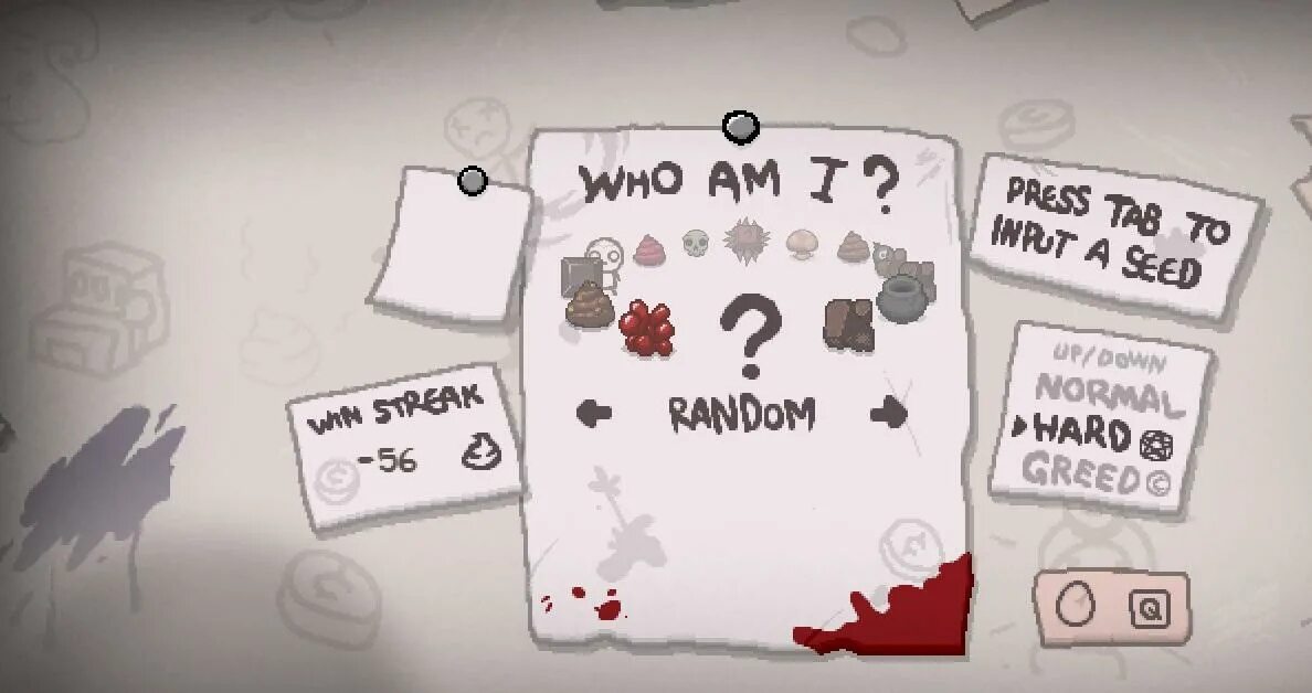 Mod menu the binding of isaac repentance. The Binding of Isaac меню. Lost Айзек. Главное меню Айзек. Айзек начальное меню.