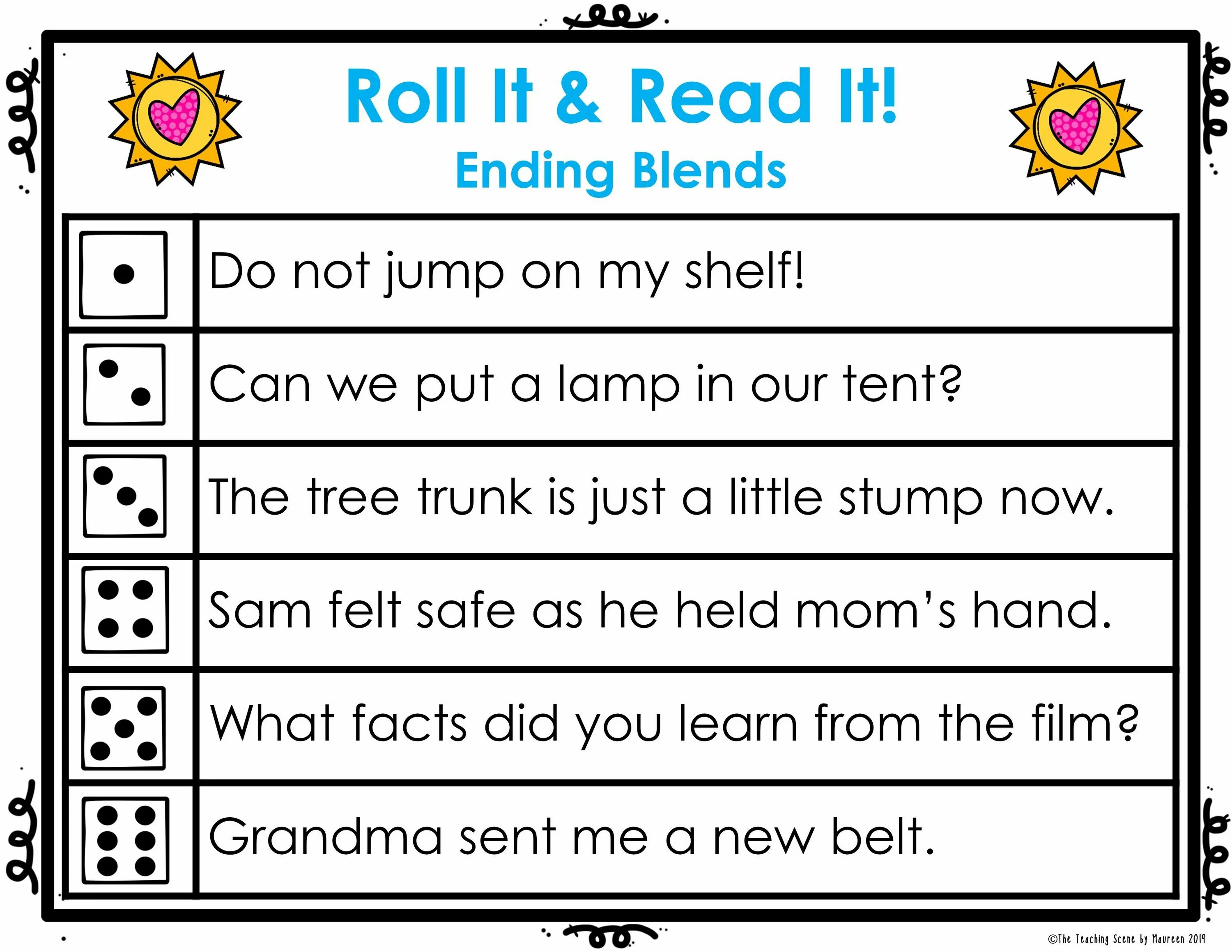 Is this the end of reading. Phonics sentences. roll and read sentences. short sentences for reading for kids. short vowels reading.