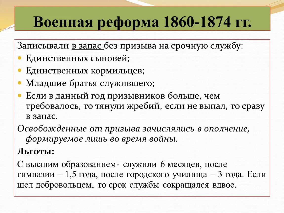 Военные реформы 1860 годов